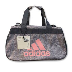 Adidas Diablo Small II Duffel Bag Gym Travel Pink Logo Gray Unisex Carry On NEW